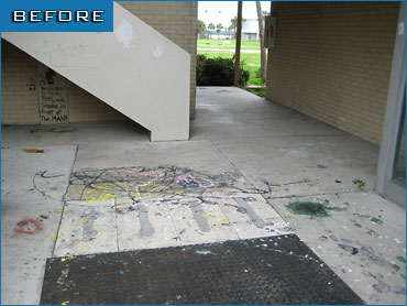 sandblasting - graffiti before