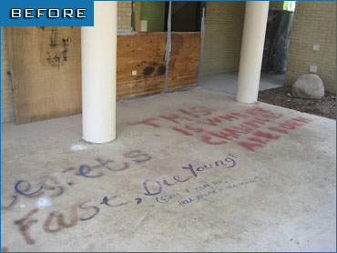 sandblasting - graffiti before